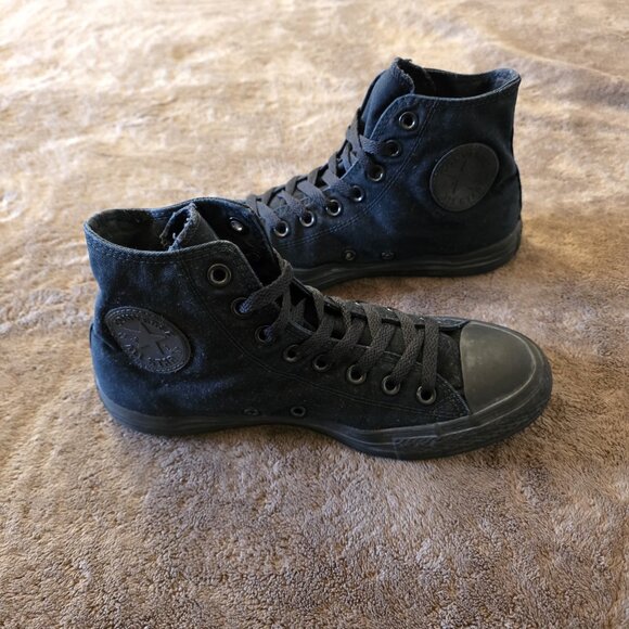 Converse Chuck Taylor All Star High Top Black Canvas Sneakers Men’s 7 Women’s 9 - Picture 2 of 13
